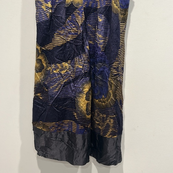 Ted Baker London Blue and Gold Sheath Mini silk Dress size 4 USA women’s 8/10 - Picture 3 of 6